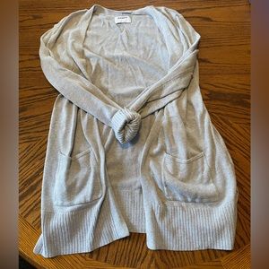 Gray open front cardigan